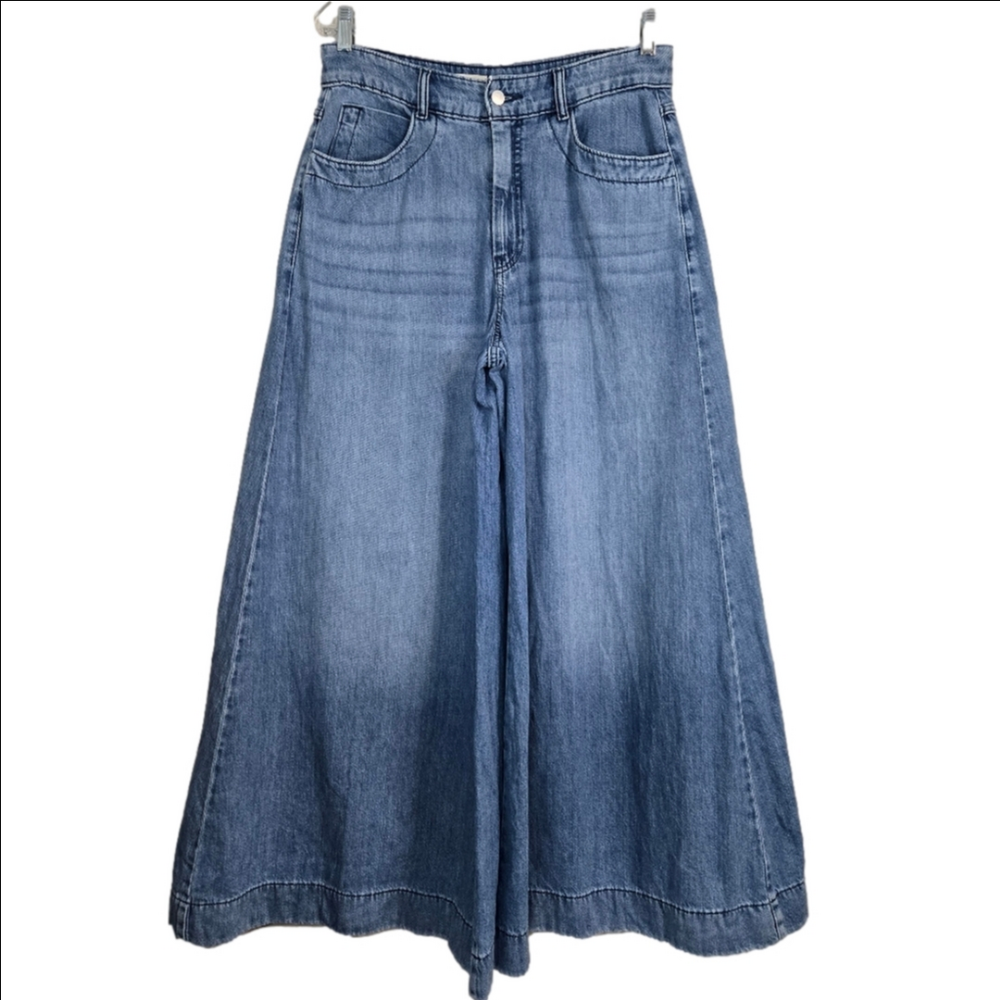 Anthropology Pilcro Super-Wide-Leg High-Rise Jeans, Size 30 ~ EUC - Picture 3 of 16